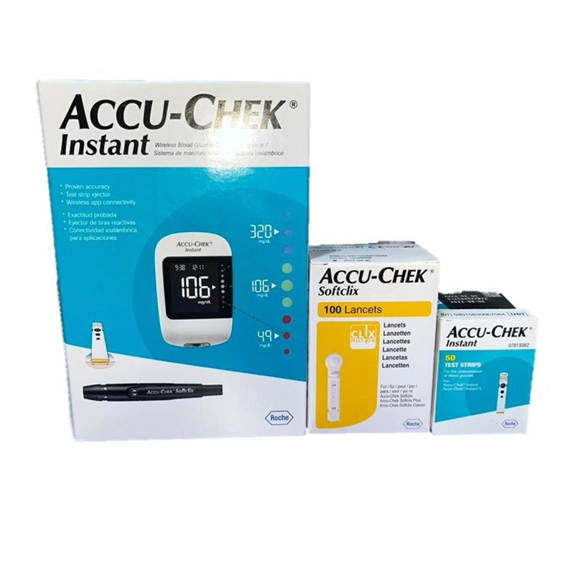 ACCU CHEK - GLUCOMETRO ACCU-CHEK INSTANT, 60 TIRAS REACTIVAS Y 110 LANCETAS