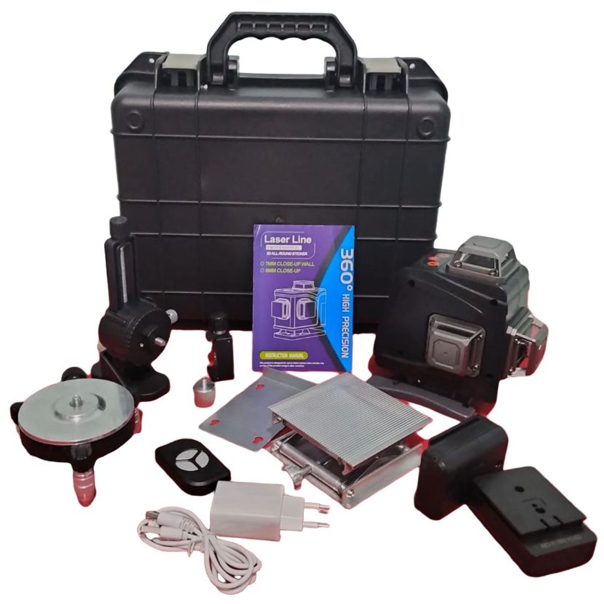 OEM - Nivel Láser Verde 4D 16 Lineas 360° Autonivel Control Remoto