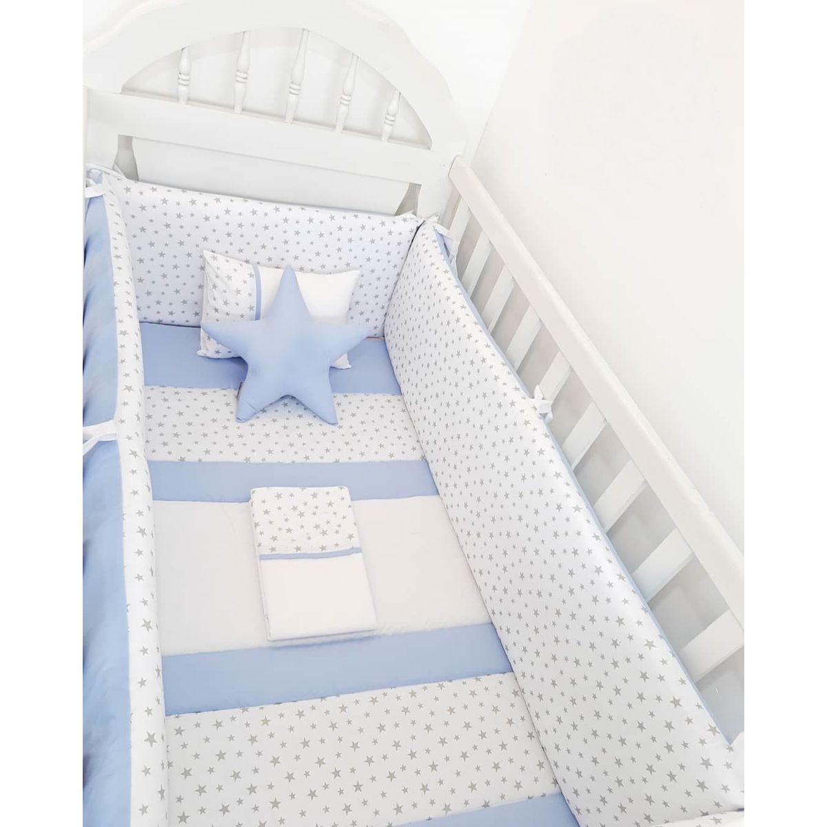 GENERICO - Protectores Laterales Parachoques de cuna diseño estrellitas