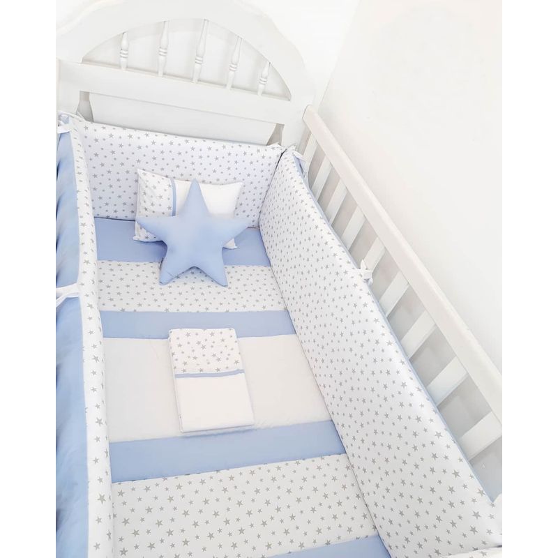 GENERICO - Protectores Laterales Parachoques de cuna diseño estrellitas