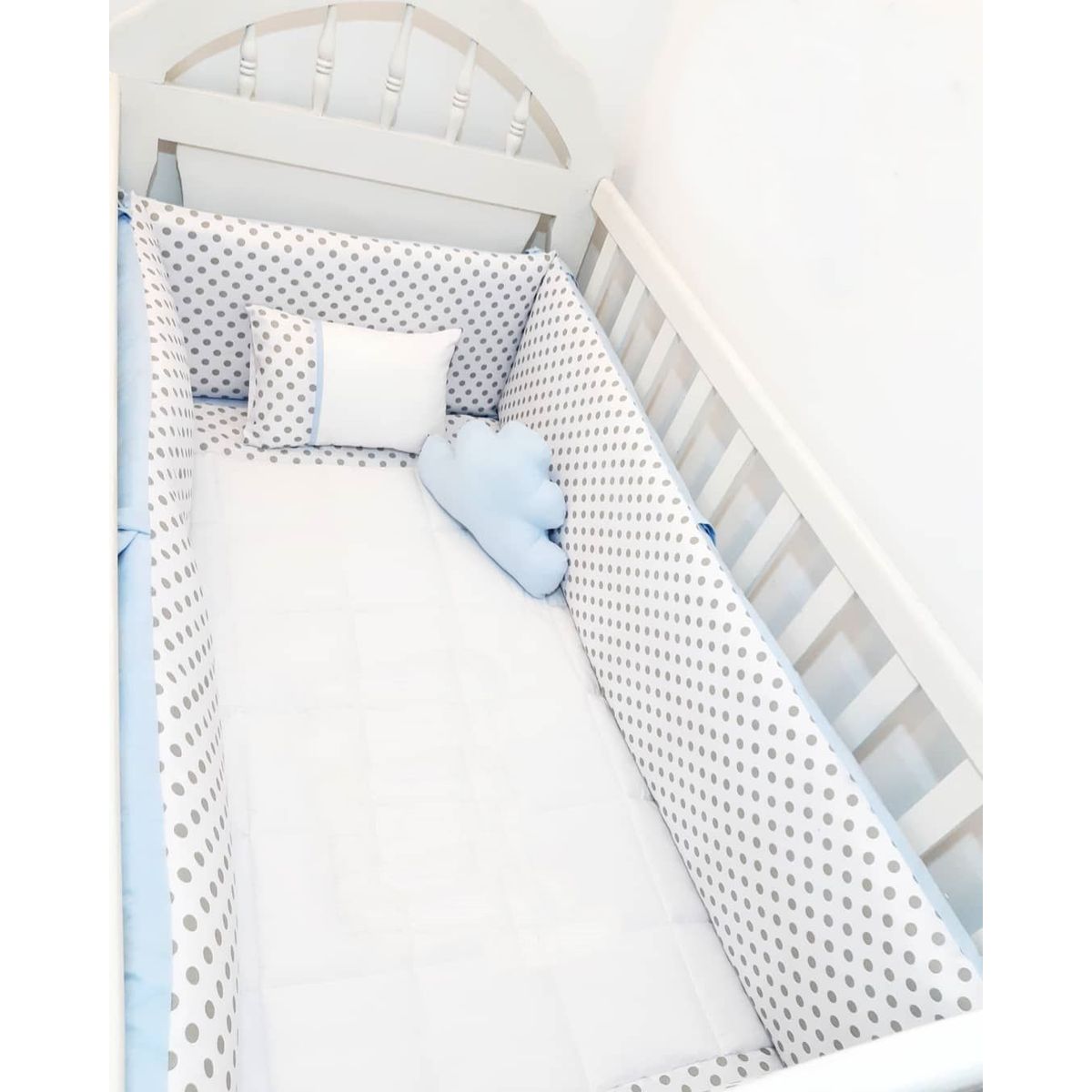 GENERICO - Protectores Laterales Parachoques de cuna diseño bolitas