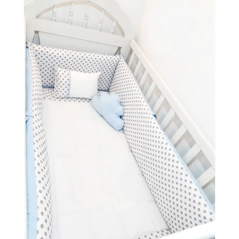 GENERICO - Protectores Laterales Parachoques de cuna diseño bolitas