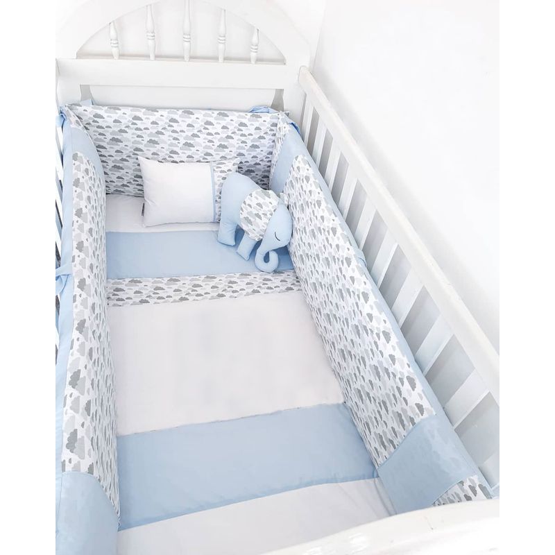 GENERICO - Protectores Laterales Parachoques de cuna diseño Nubecitas