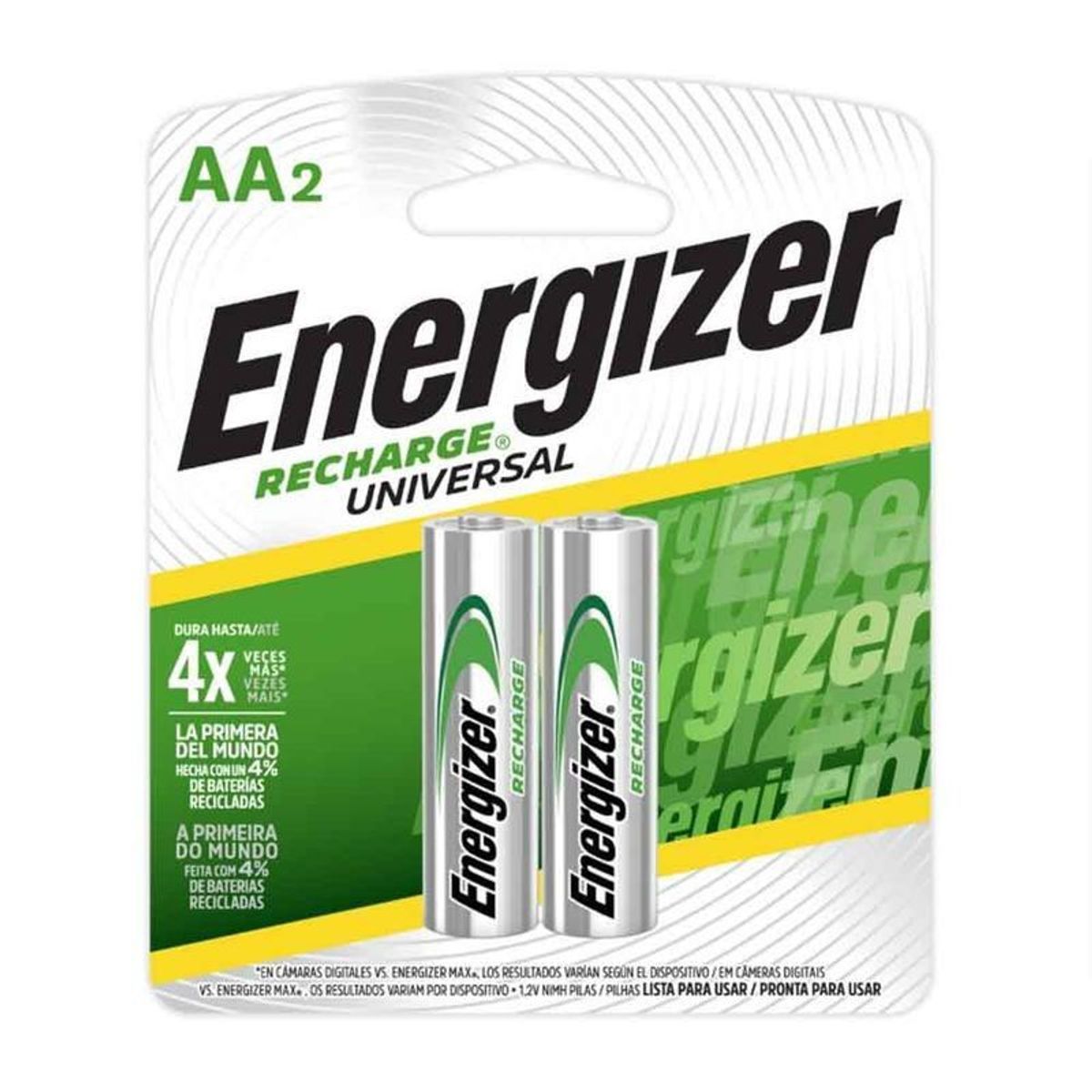 ENERGIZER - Pilas Recargables Energizer Aa 2000mAh. 02 pilas.