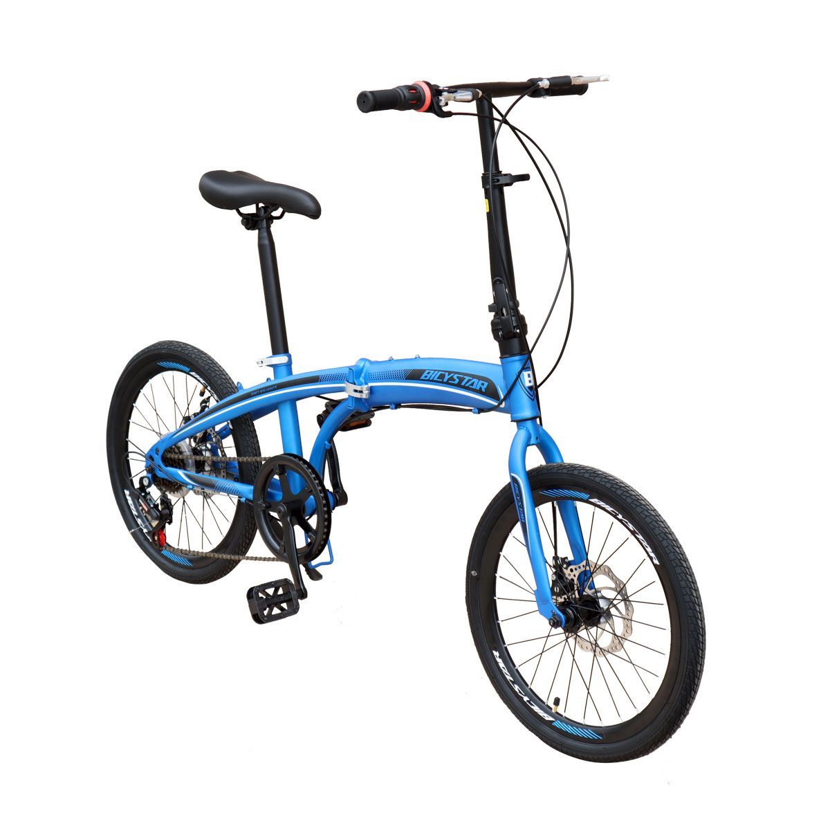 BOX BIKE - Bicicleta Plegable Aro 20 Con Frenos de Disco Unisex - Azul