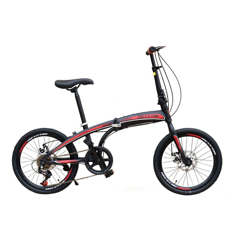 BOX BIKE - Bicicleta Plegable Aro 20 Con Frenos de Disco Unisex - Negro