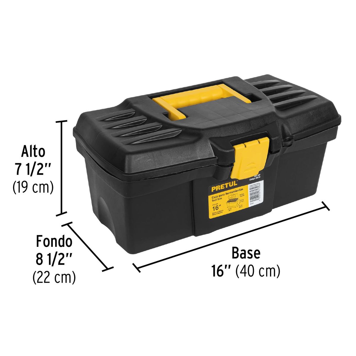 PRETUL - Caja de Herramientas Pretul 16" 20532 - Amarilla / Negra