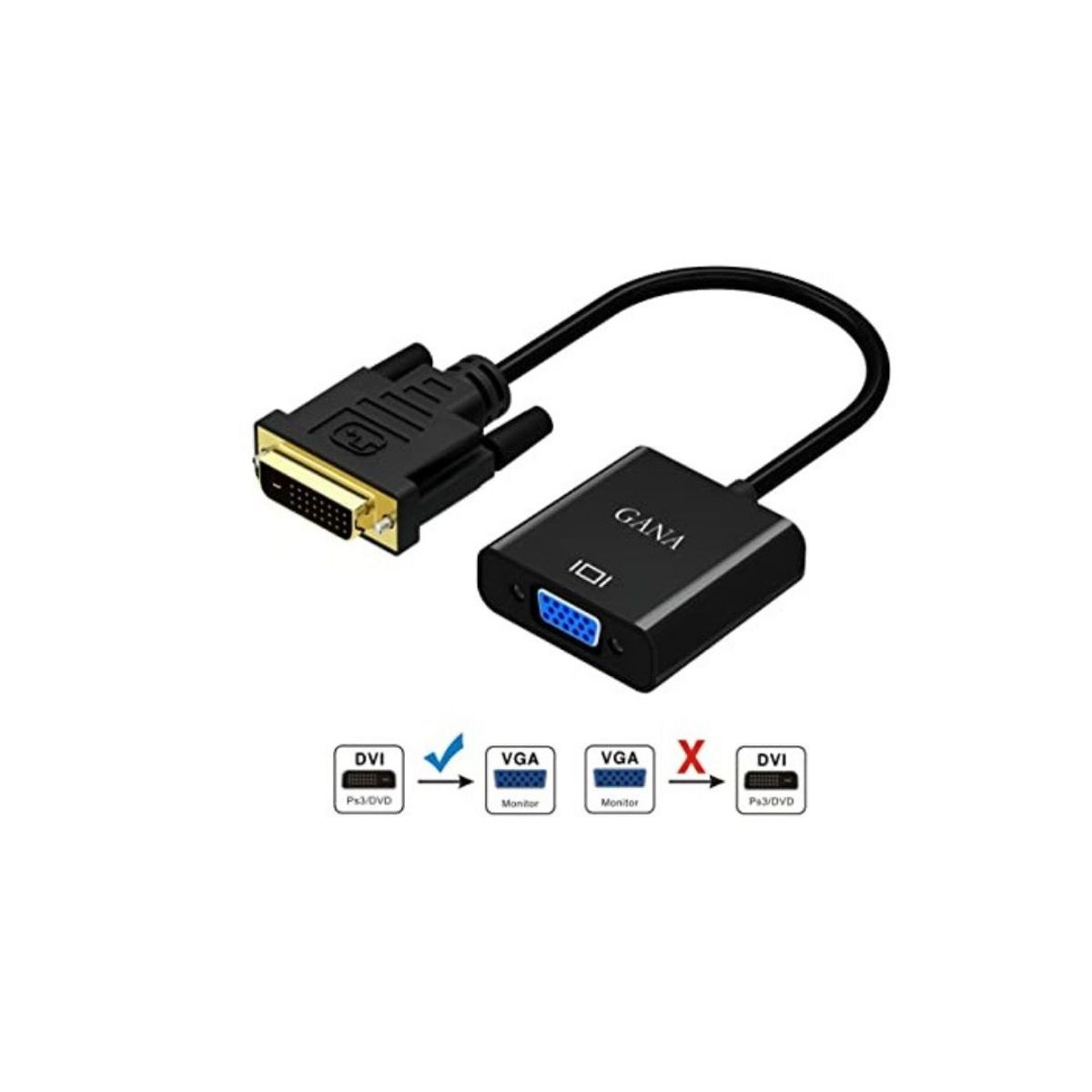 GENERICO - Cable Adaptador De Video Dvi-d 241 Macho A Vga Hembra