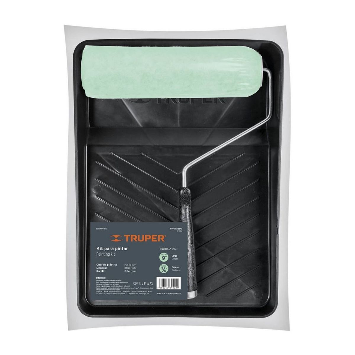 TRUPER - Kit Para Pintar 3 En 1 Rodillo Charola Maneral Truper 13843