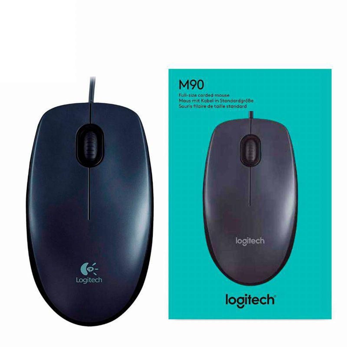 LOGITECH - Mouse Logitech M90 Usb Cable resistente black