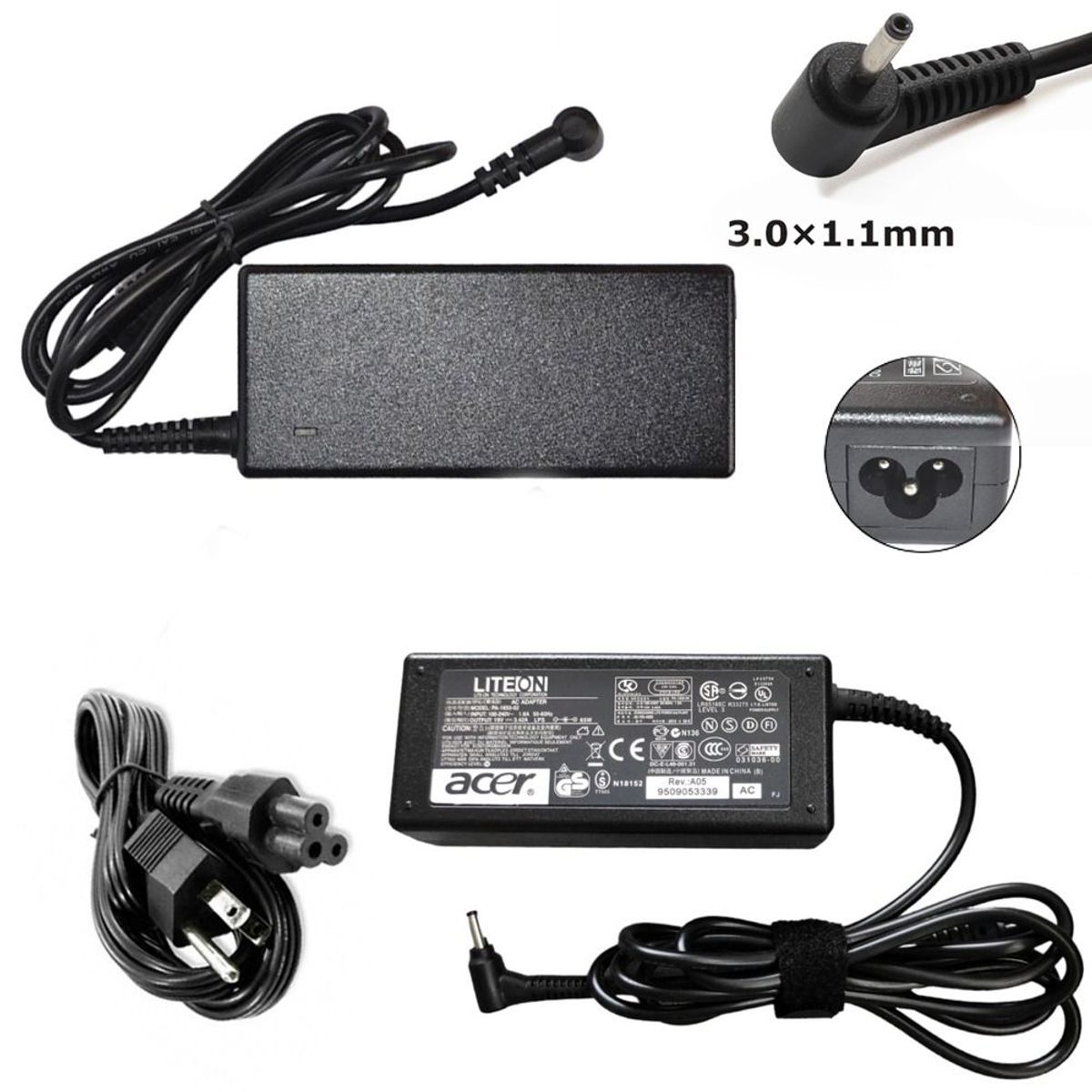 GENERICO - Cargador Genérico Laptop Acer 19V 342A 65w 30x11mm