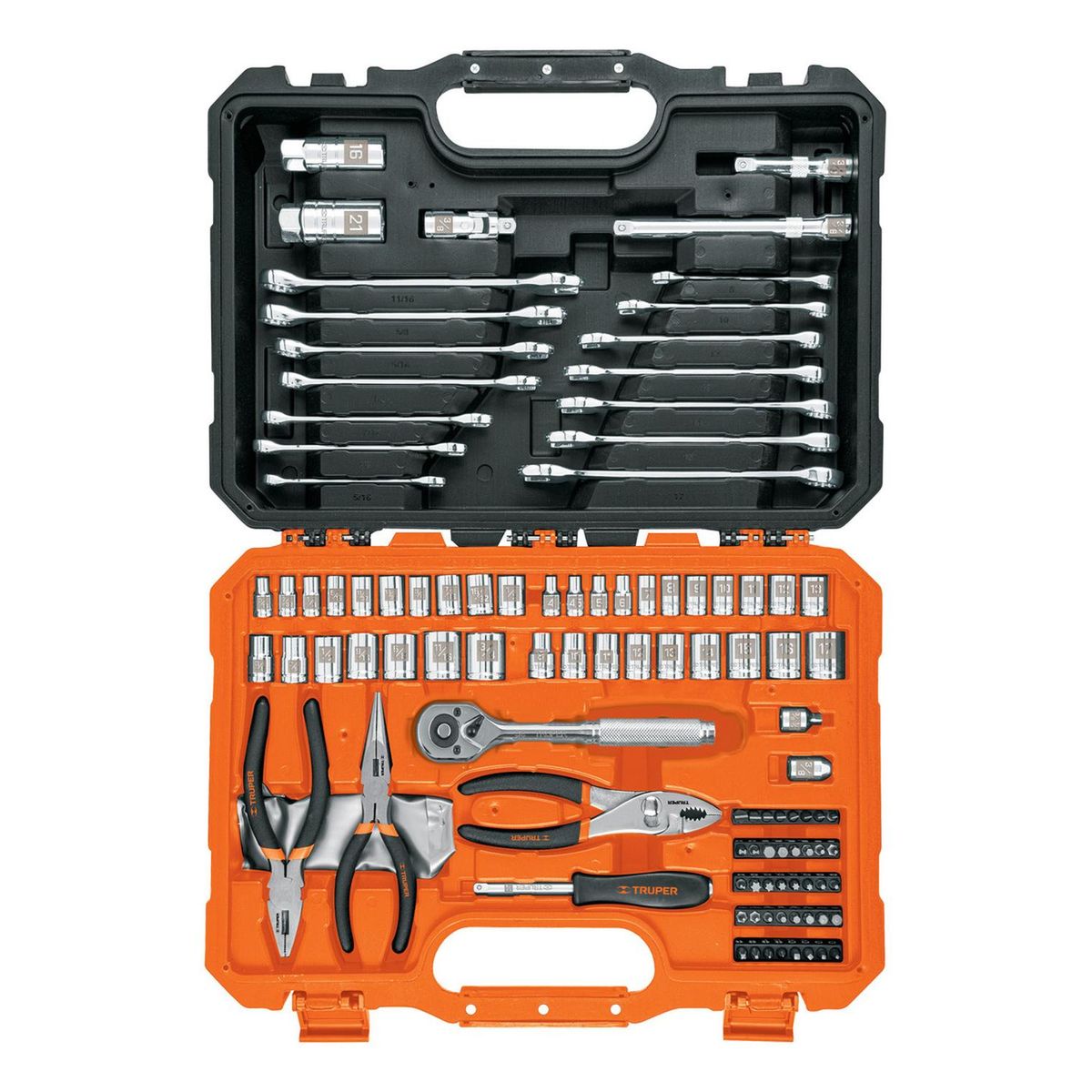 TRUPER - Juego de 119 herramientas para mecanico 1/4" y 3/8" Mixtas Truper