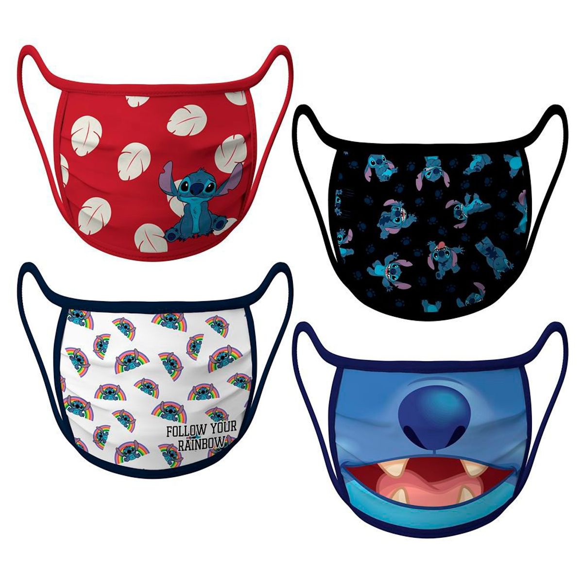 DISNEY - Set x 4 Mascarillas para Niños Disney Store Stitch