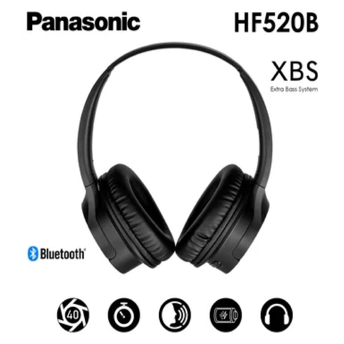 PANASONIC - Audifonos Panasonic Bluetooth Extra Bass System 50hrs Batería RB-HF520