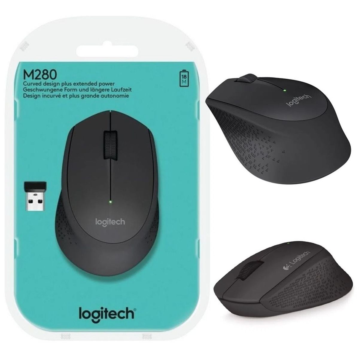 LOGITECH - Mouse Logitech M280 Negro Inalambrico  Laptop Wireless