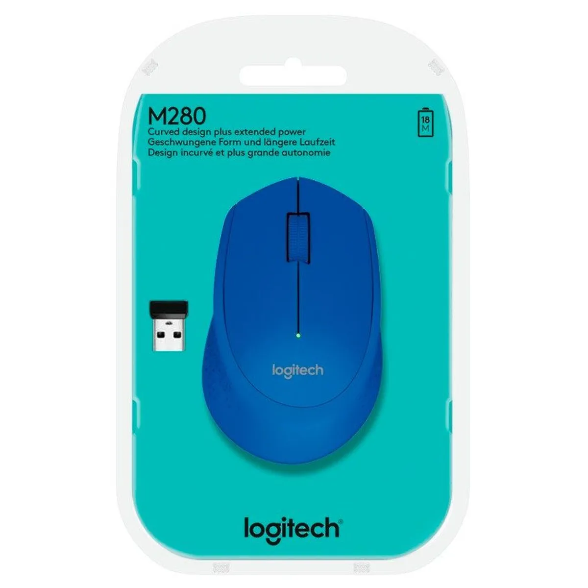 LOGITECH - Mouse Logitech M280  Azul Inalambrico  Laptop Wireless