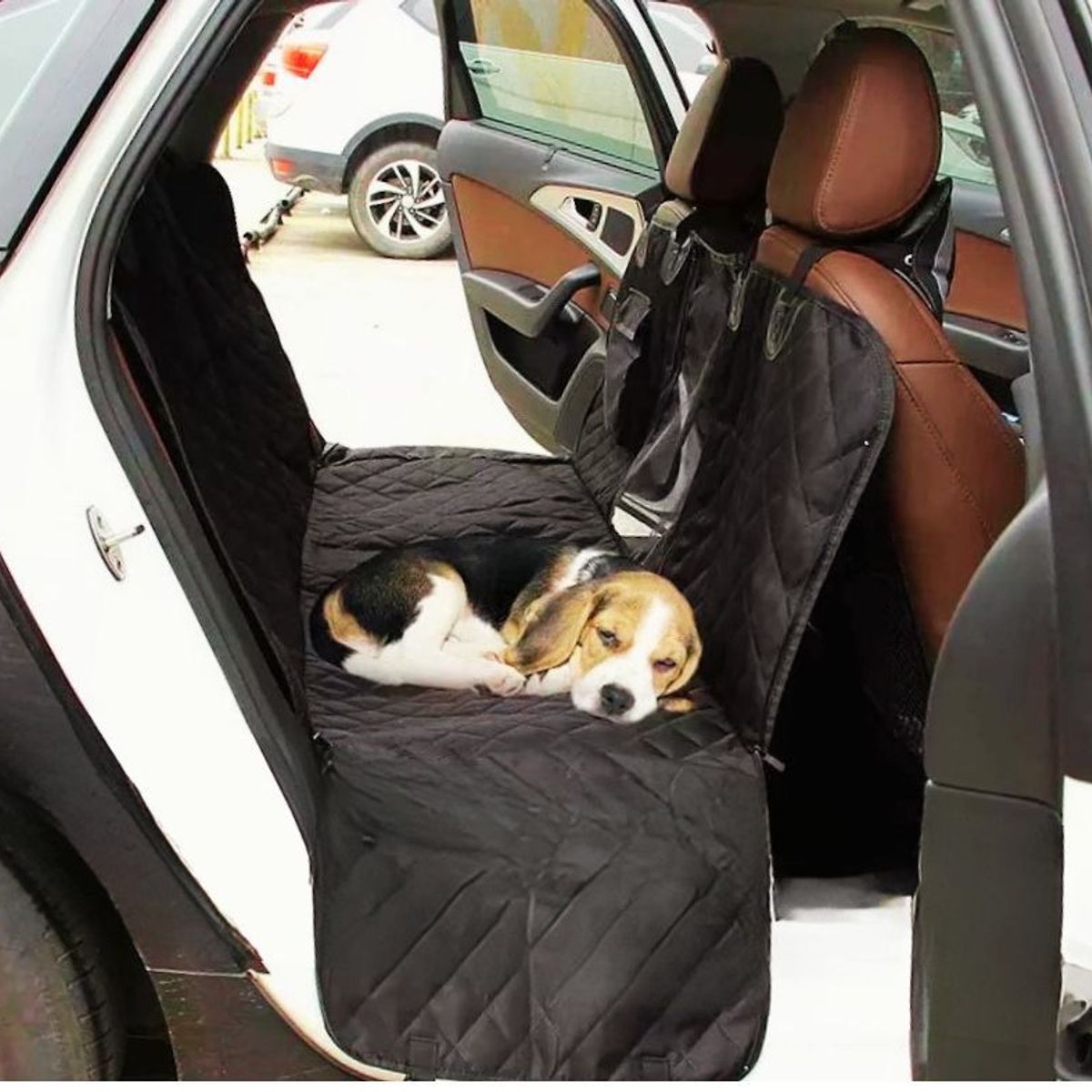 PROTEC - Protector Plegable Negro para Asientos Traseros de Mascotas