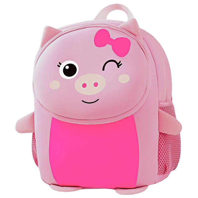 MINARI - Mochila  Escolar Infantil para Niños de Cerdito Rosado 725M