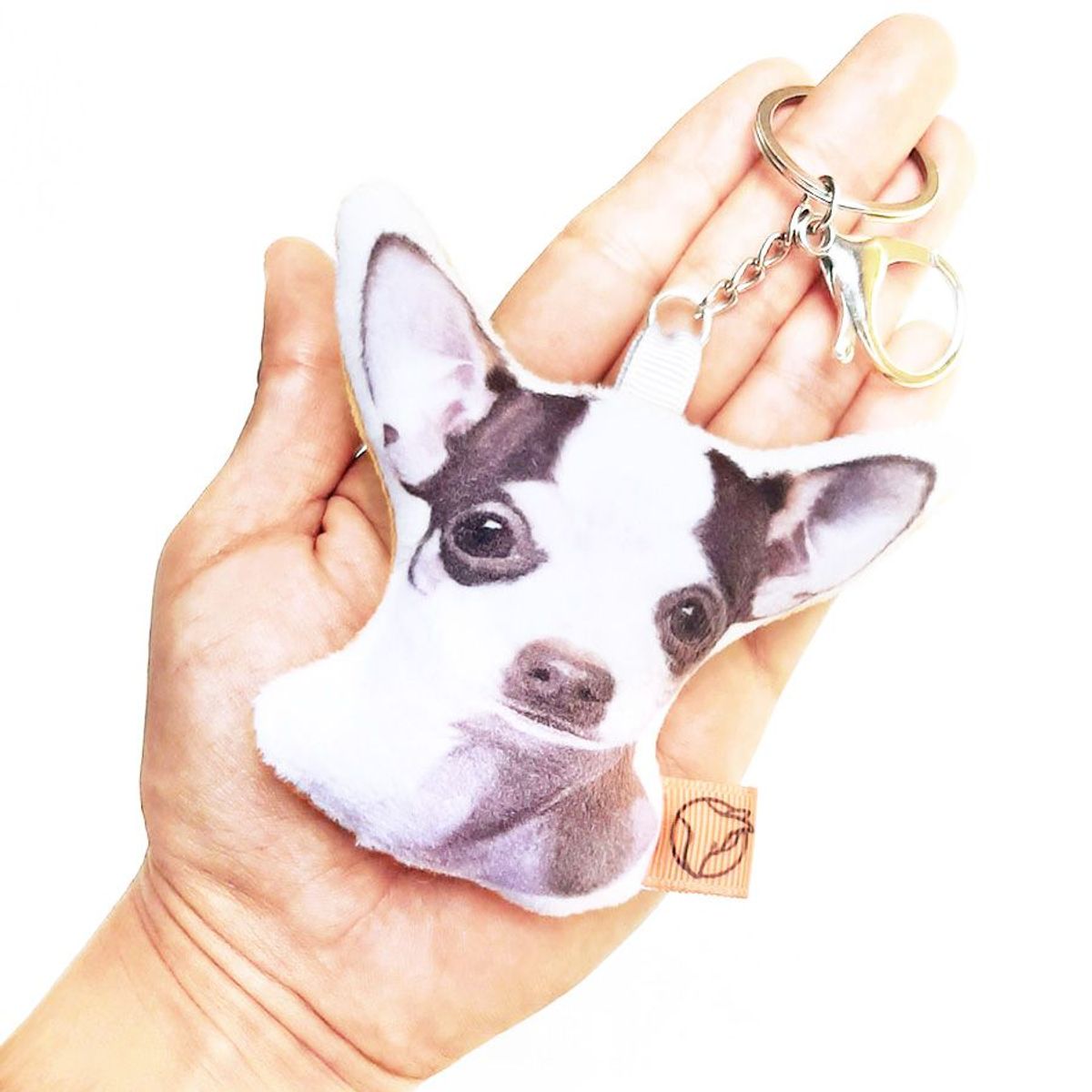 QALA DISEÑO - Llavero hecho a mano - Qala Diseño - Perro Chihuahua Blanco