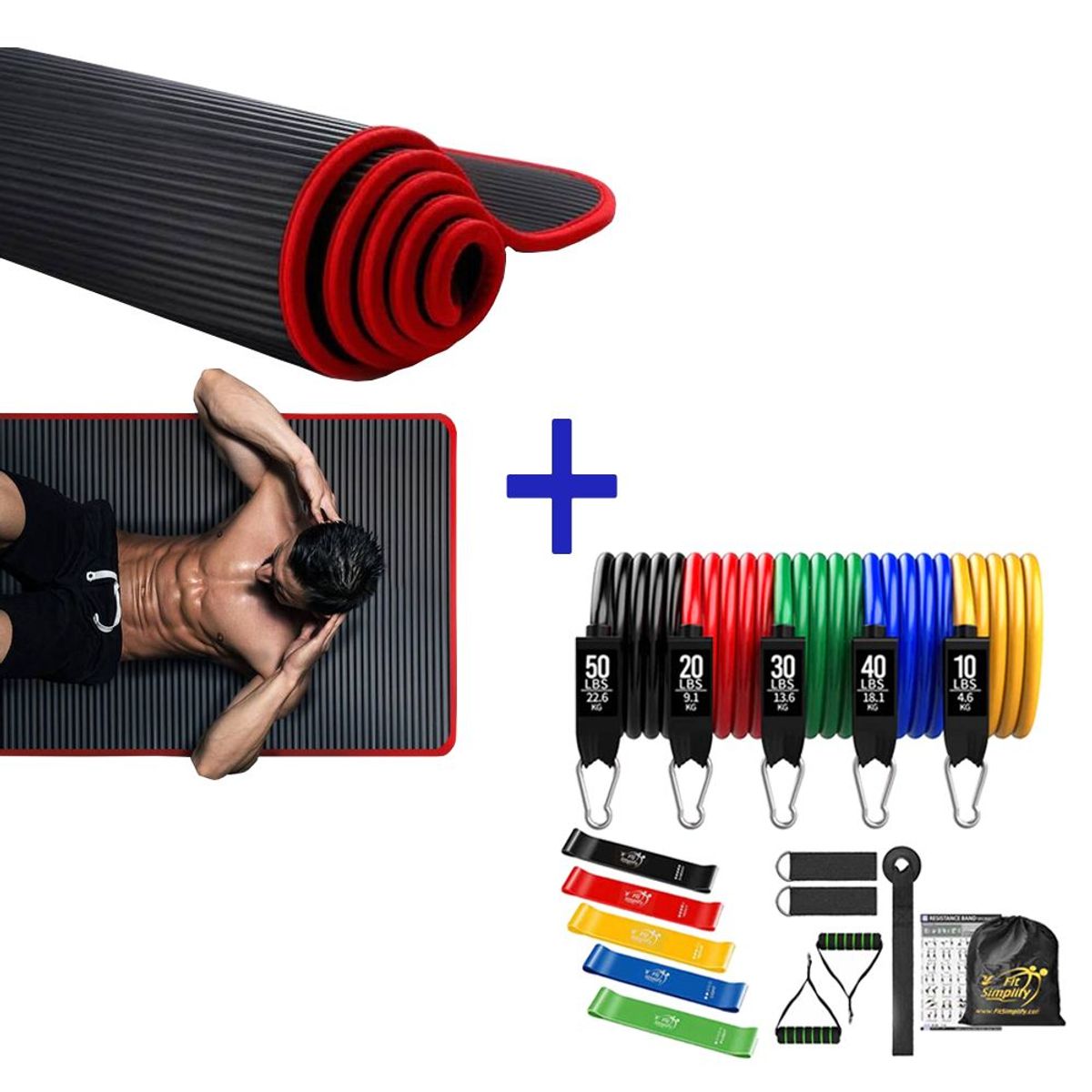 Pack entrenamiento Colchoneta mat  Combo de resistencia, marca NEO DIGITAL - Foto Principal