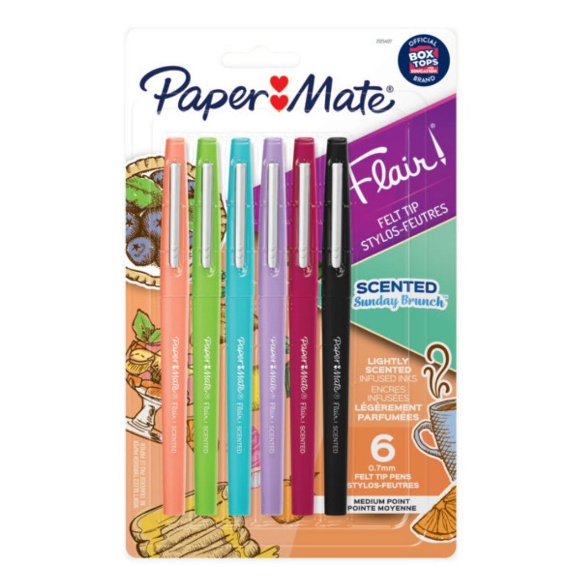 PAPER MATE - Marcadores Con Aroma Flair X 6 Punta Media.