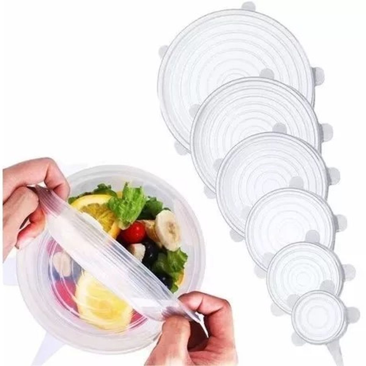 GENERICO - Tapas Silicona Reutilizables 6 Unid Elásticas Y Duraderas