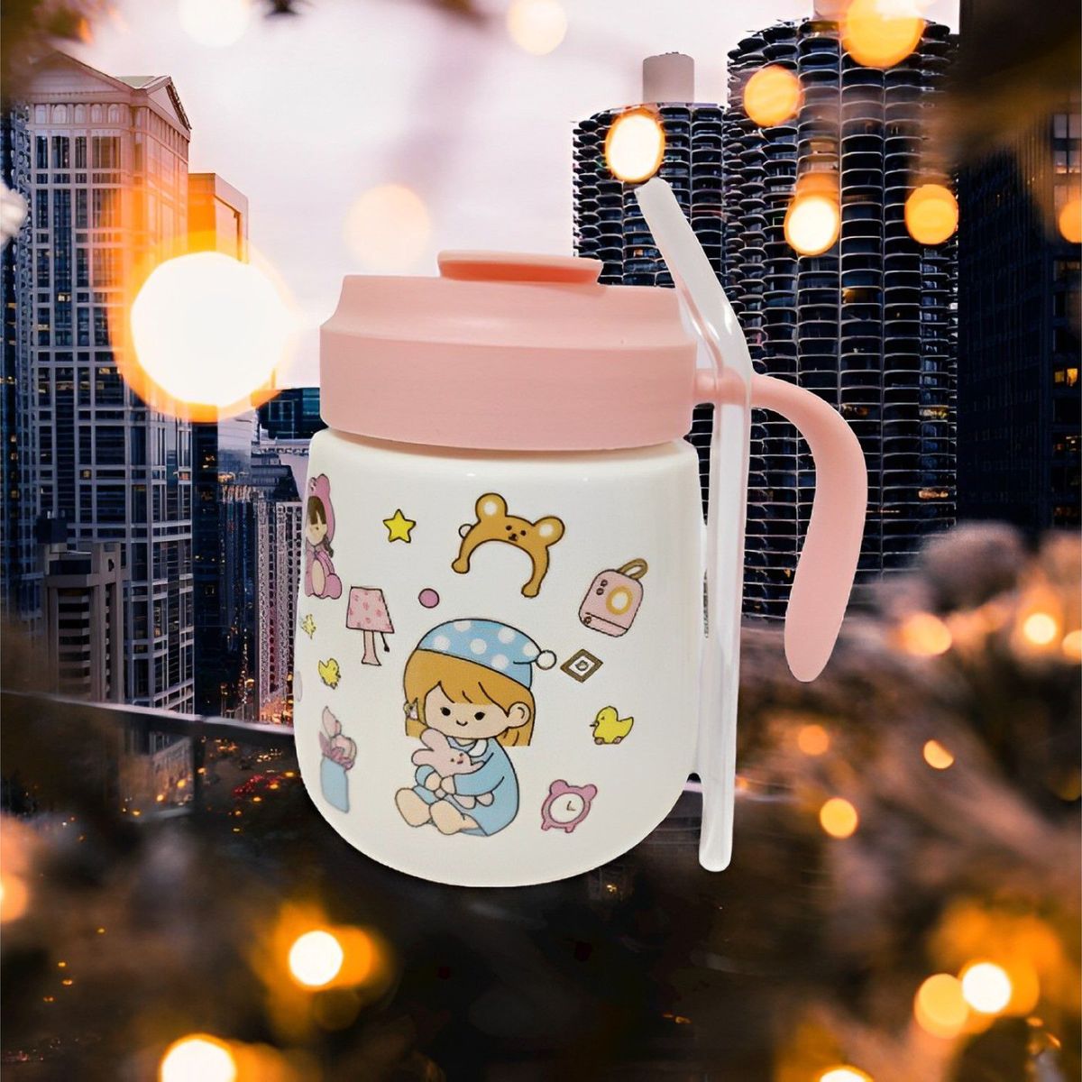 INSPIRA MARKET - Taza Térmica de Cerámica Kawaii con Sorbete
