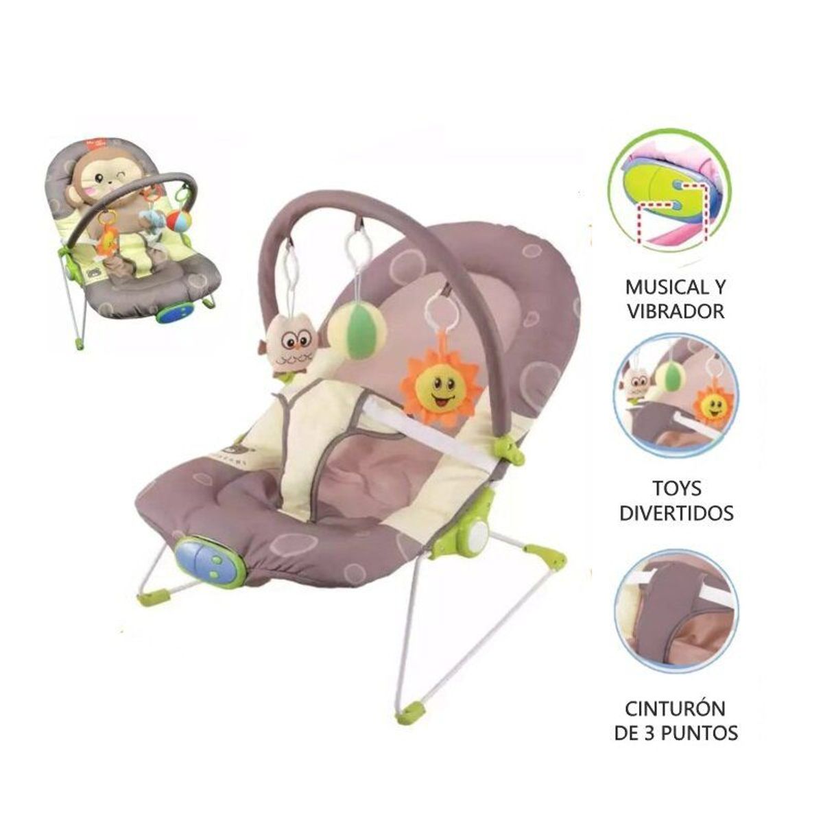 IDEAL - Silla Mecedora Musical Vibradora Monito