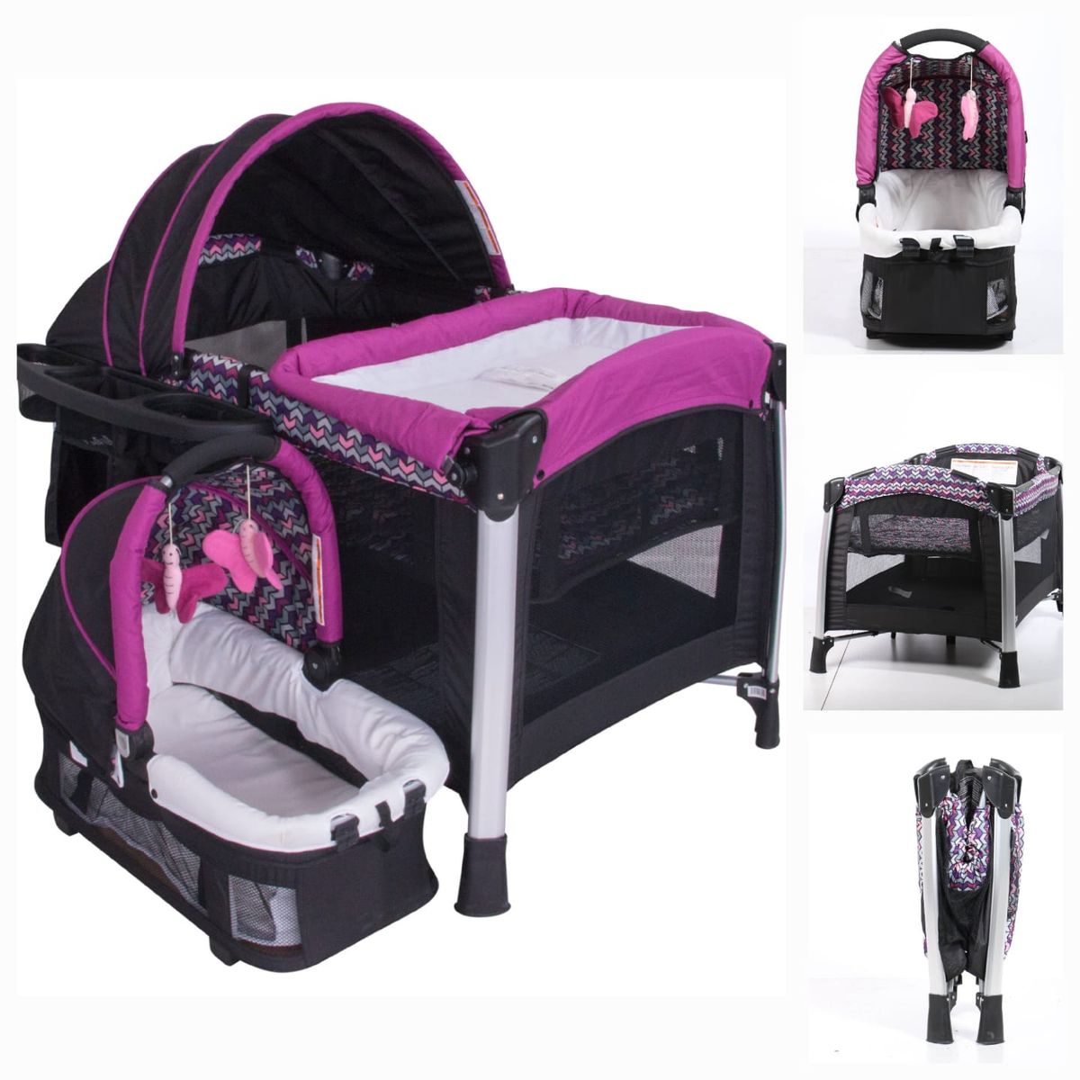 EBABY - Cuna para Bebe con Cambiador Moises de Aluminio Deluxe