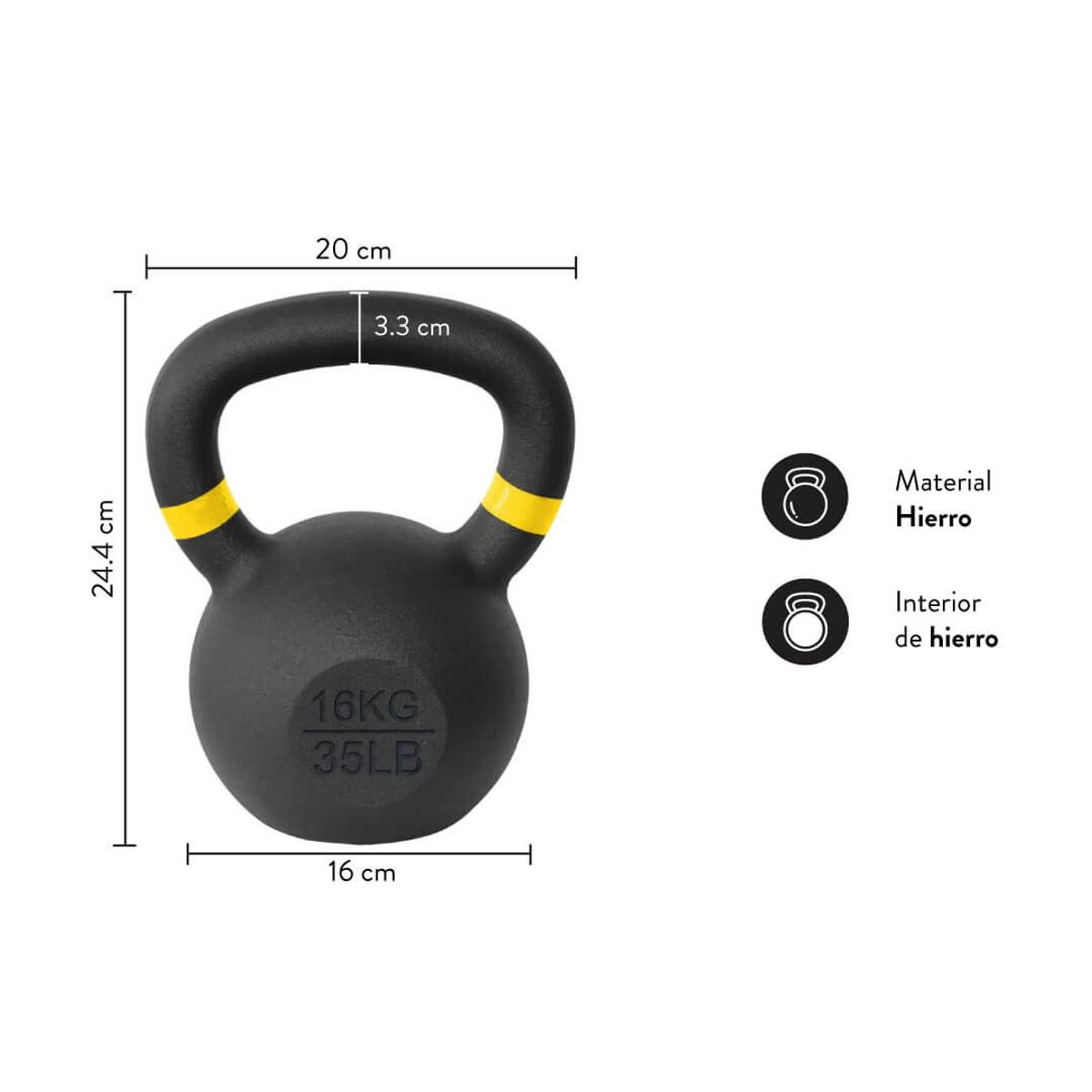 Kettlebell Elite 16 kg, marca Ultimate Fitness - Foto 2