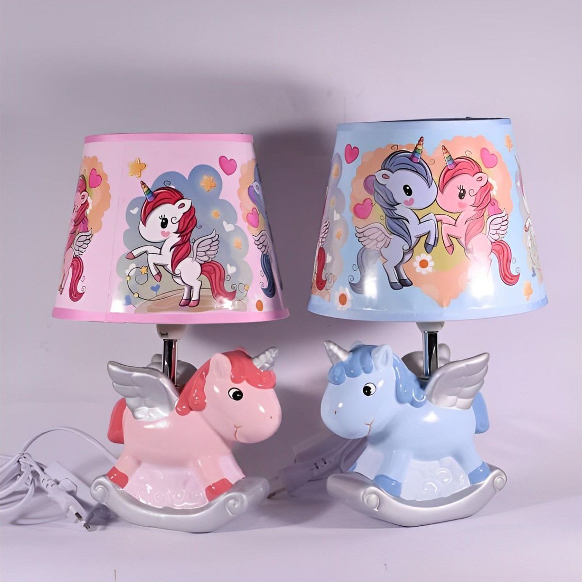 INSPIRA MARKET - Hermosa Lámpara de Mesa Velador Unicornio Niño Niña