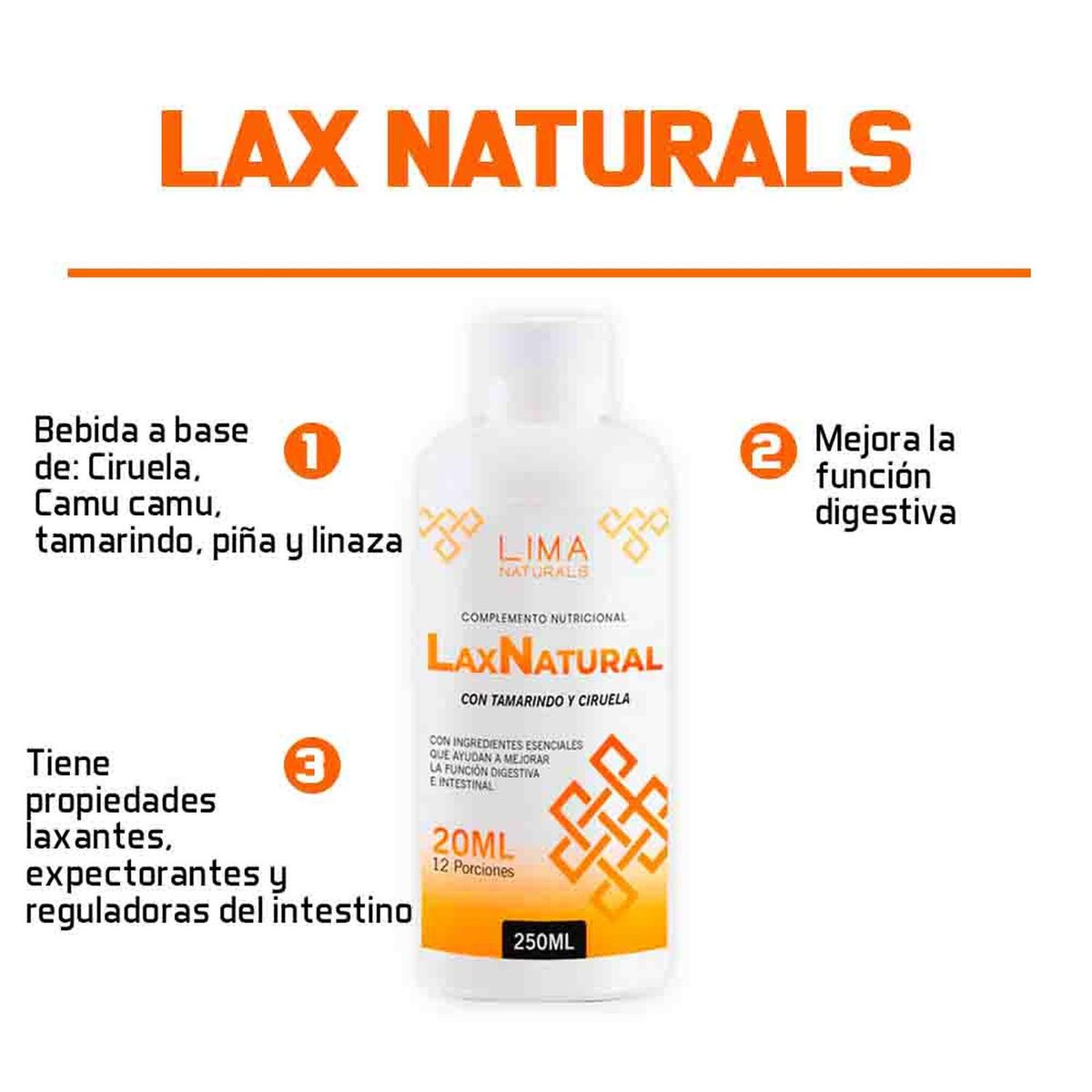 LIMA NATURALS - LAX NATURAL 250ml LIMA NATURALS X 3