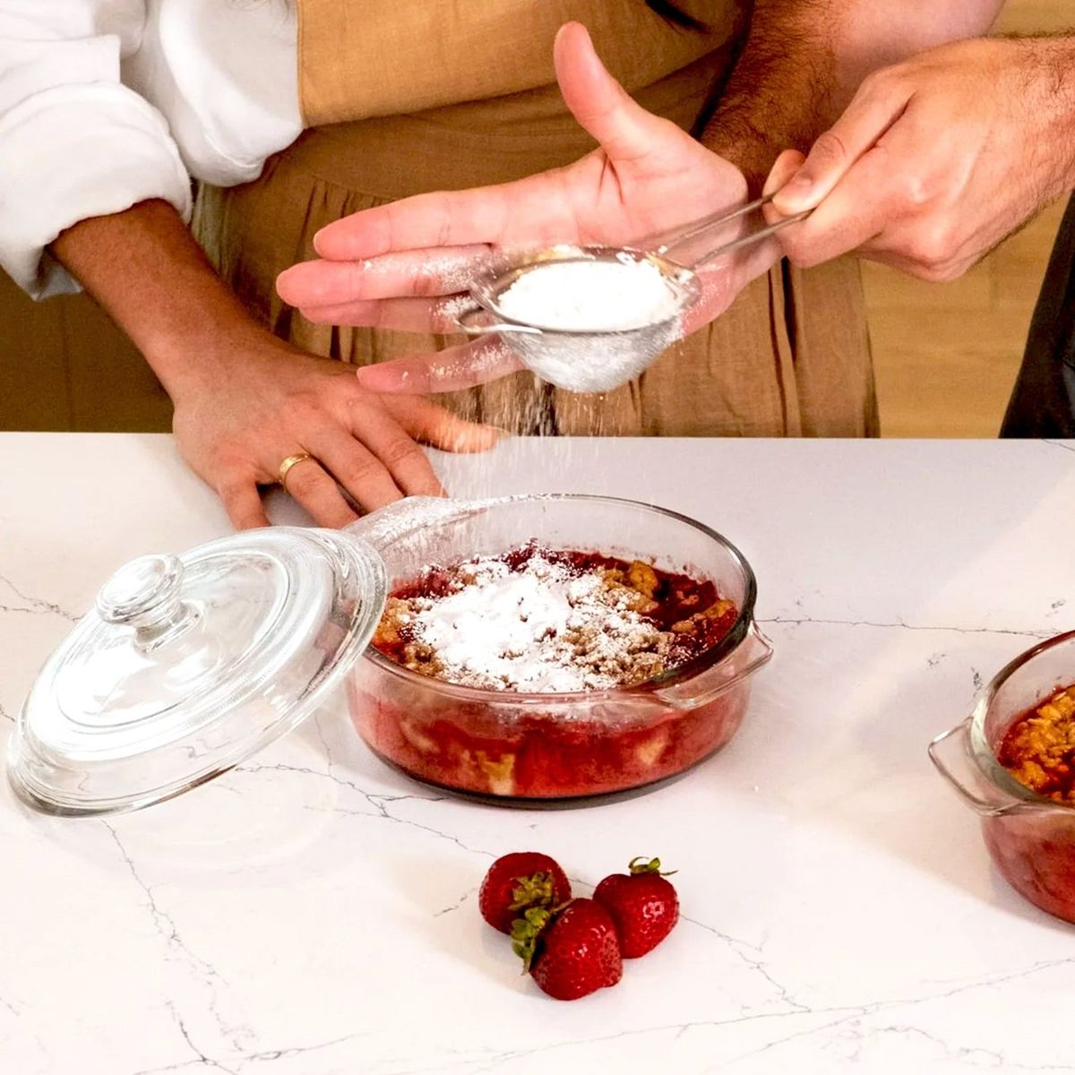 PYR O REY - Cacerola para Hornear con Tapa de Vidrio 948 ml. / 32 oz