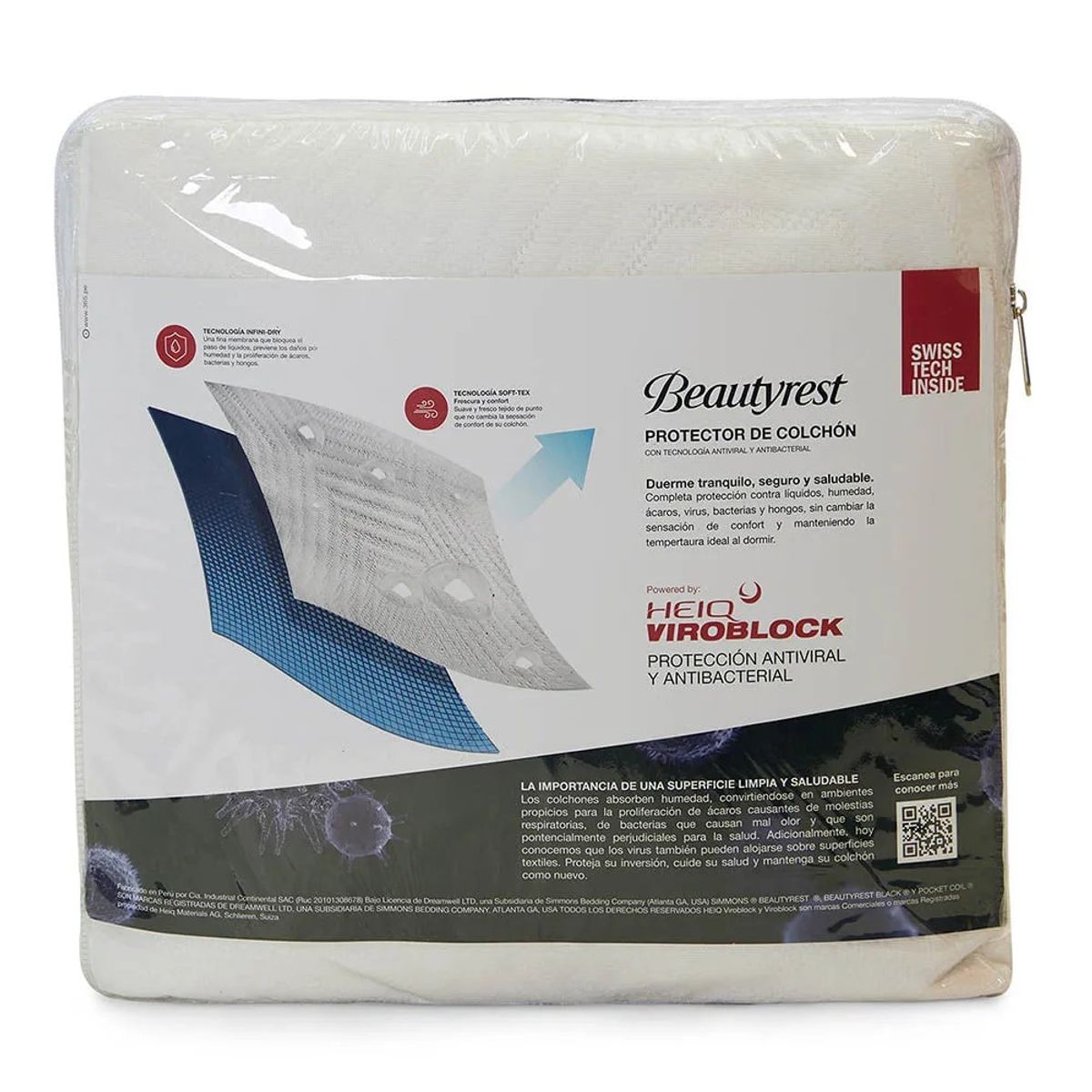 BEAUTYREST SIMMONS - Protector De Colchón Impermeable Heiq Viroblock King