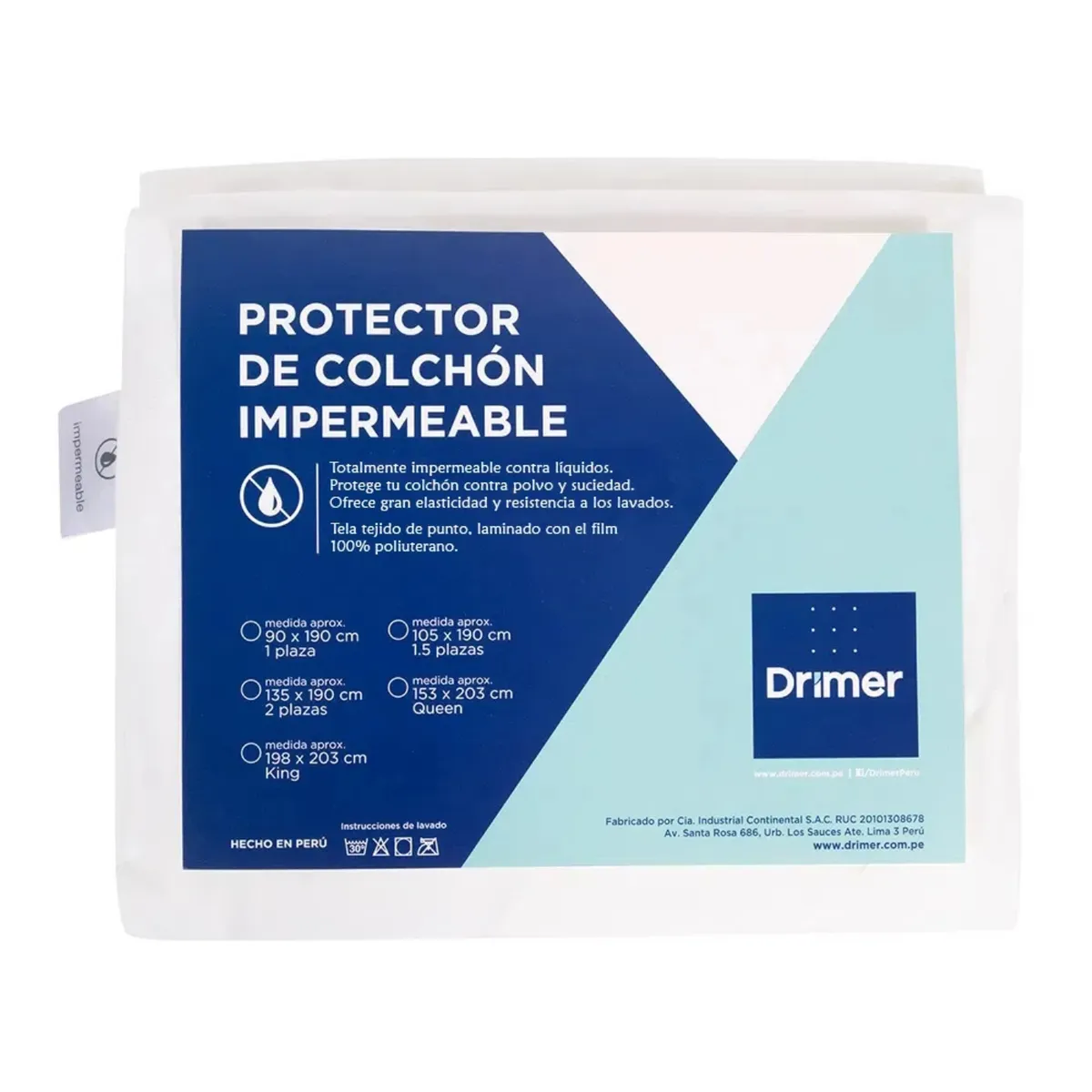DRIMER - Protector De Colchón Amoldable Impermeable 2 Plazas