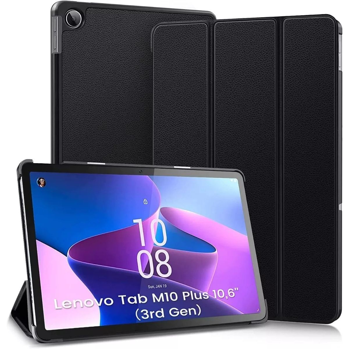 GENERICO - Funda para Tablet lenovo m10 Plus 3era Generación 10.6 Bookcover negro