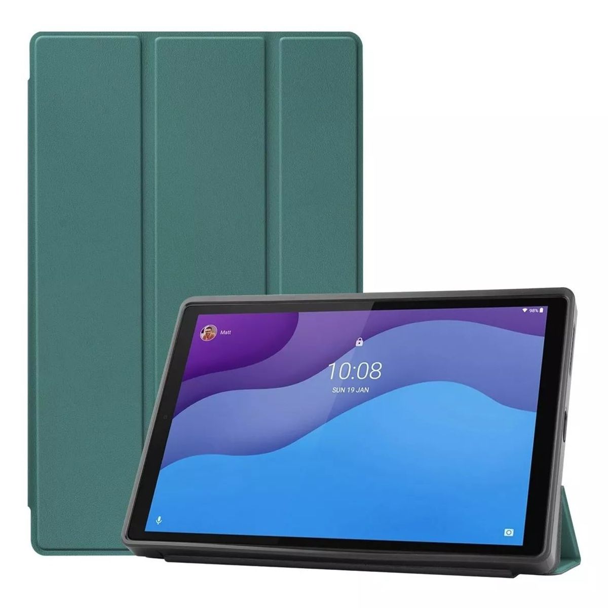 GENERICO - Funda para Tablet lenovo m10 Plus 3era Generación 10.6 Bookcover verde