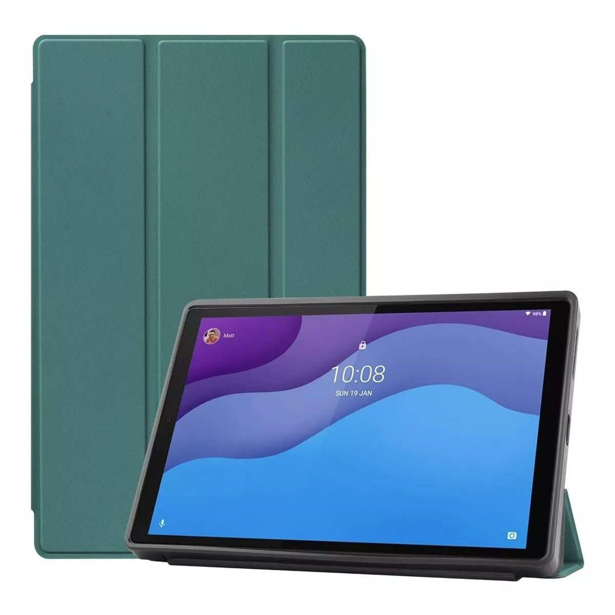 GENERICO - Funda para Tablet lenovo m10 Plus 3era Generación 10.6 Bookcover verde