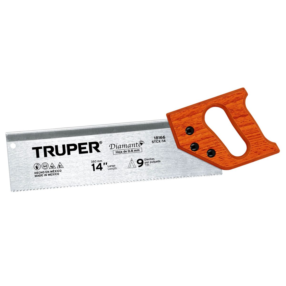 TRUPER - Serrucho costilla diamante 14Pulg carpintero Truper