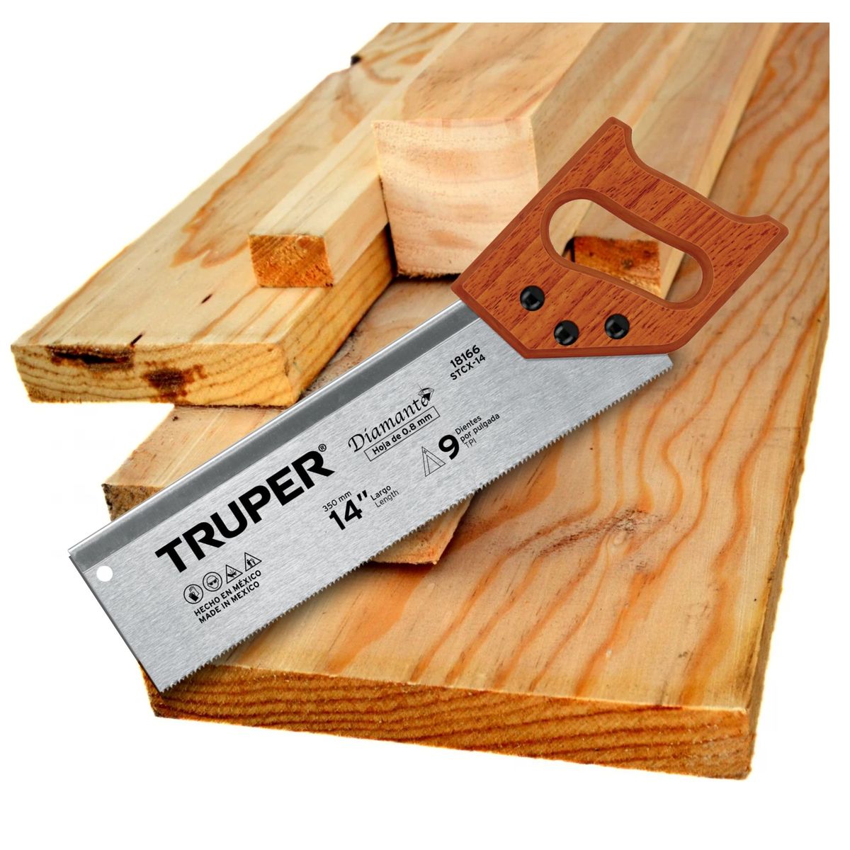 TRUPER - Serrucho costilla diamante 14Pulg carpintero Truper