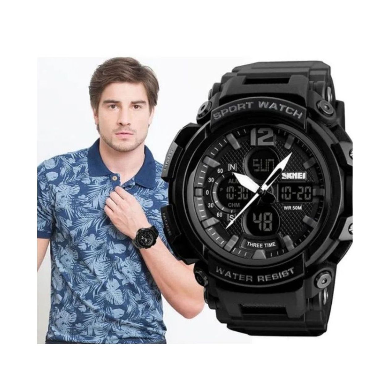 SKMEI - Reloj Skmei Deportivo Analogico Timer 1343 Negro