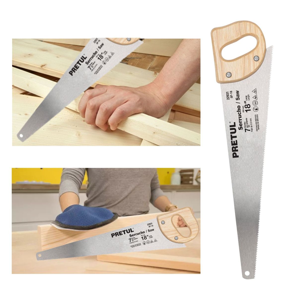 PRETUL - Serrucho carpintero 18Pulg Pretul
