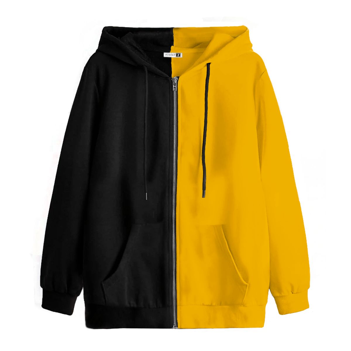 YANSUS - Polera Hombre Yansus con Capucha  Bicolor Amarillo