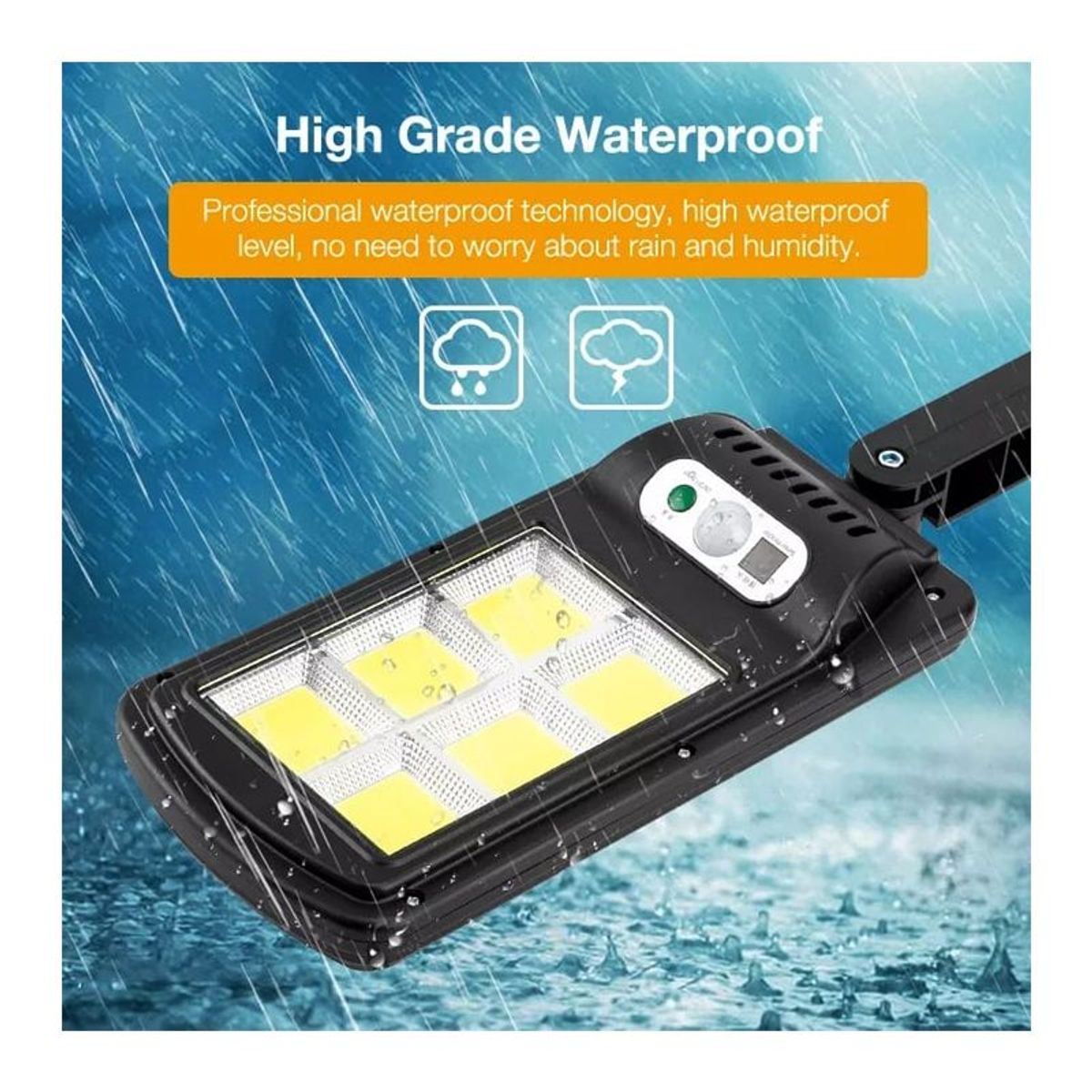SEISA - Lampara Solar Exterior De 6 celdas Con Sensor de movimiento