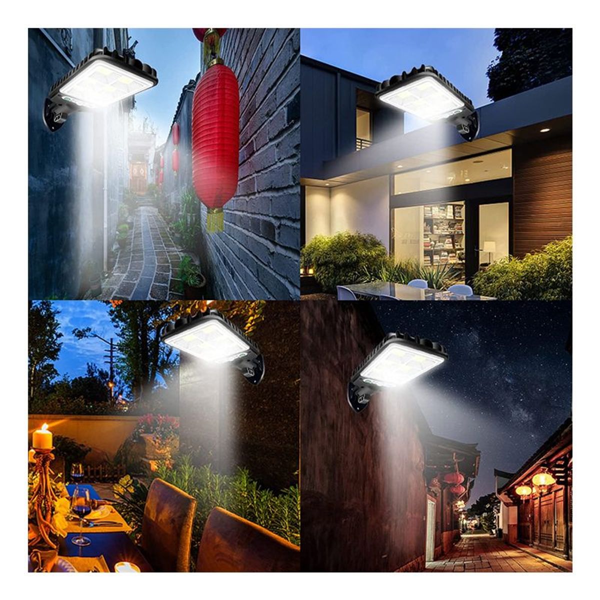 SEISA - Lampara Solar Exterior De 6 celdas Con Sensor de movimiento