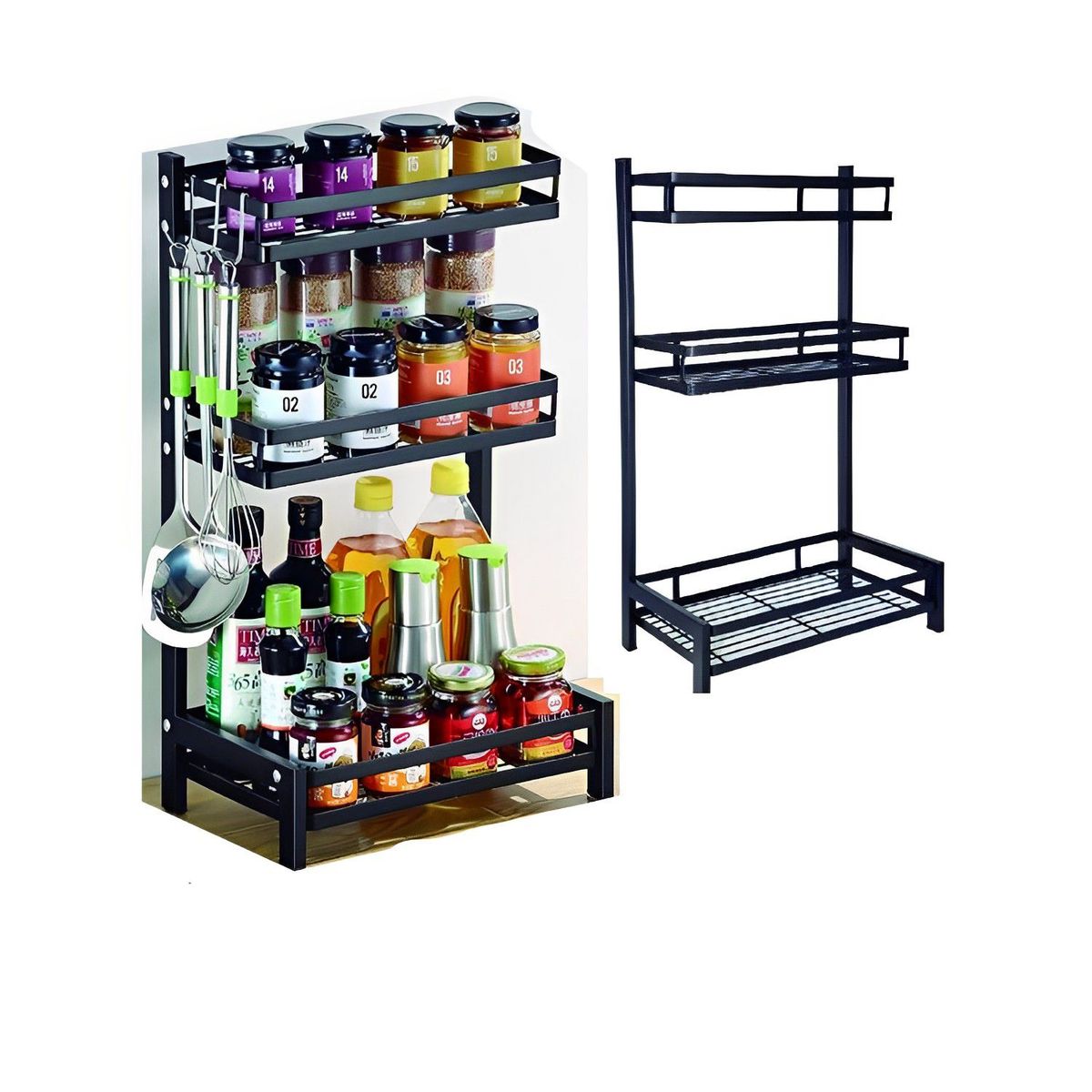 INSPIRA MARKET - Organizador de condimentos 3 niveles con 2 condimenteros pack