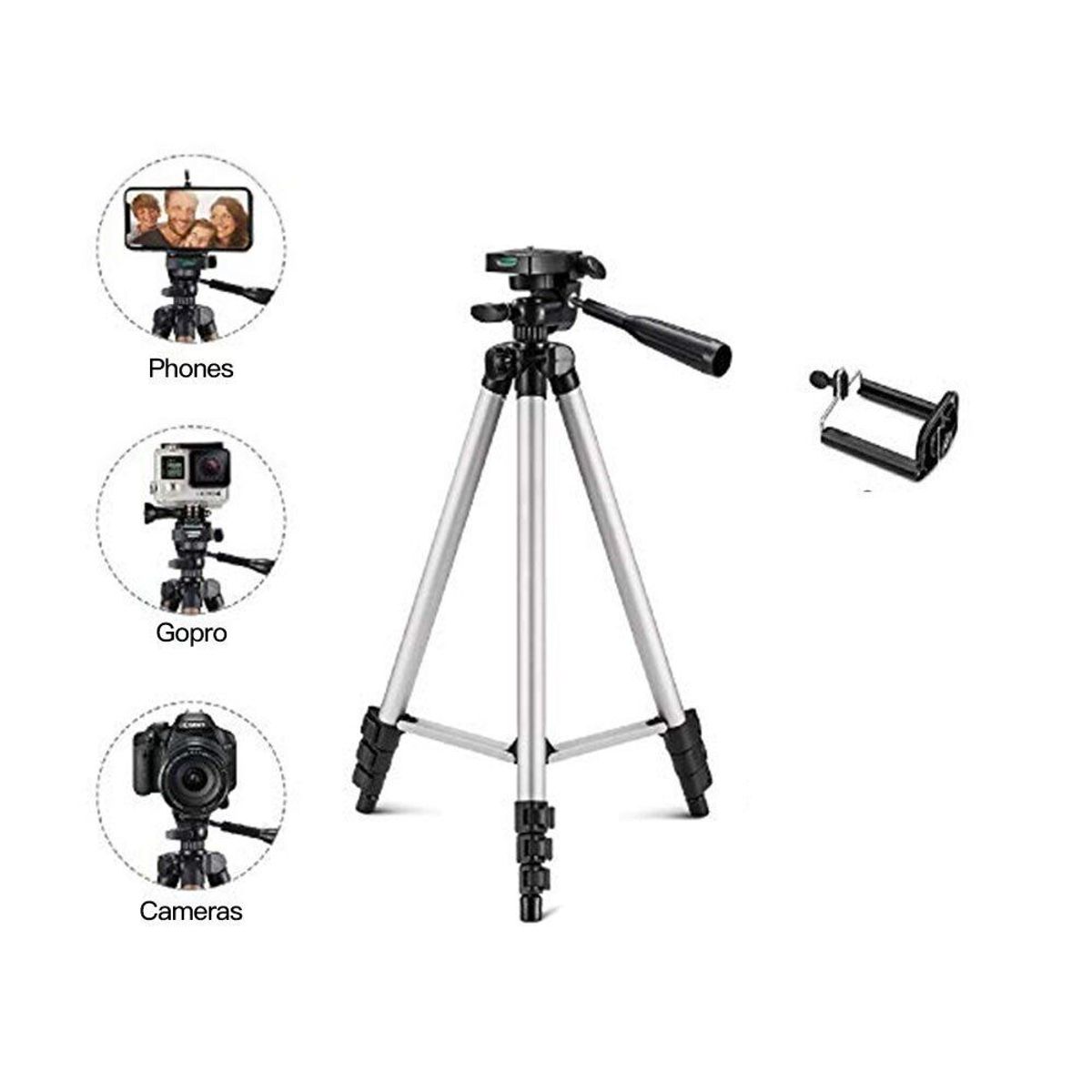 GENERICO - Aro luz Led Anillo 26 Cm Fotografía Video + Trípode Camara 1.02 MT