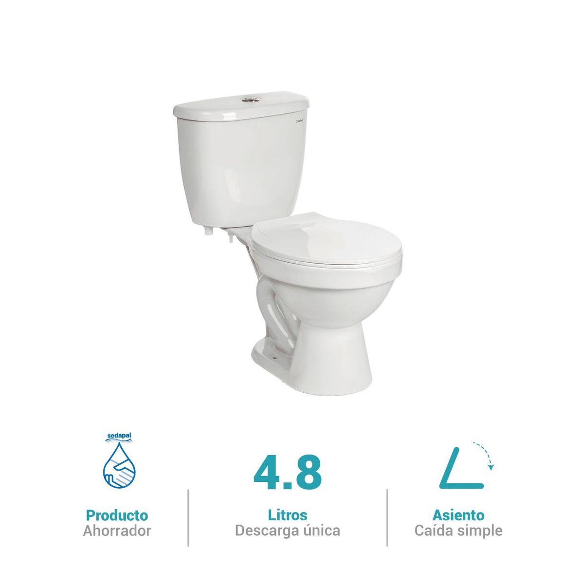 ITALGRIF - Inodoro blanco Italgrif - Descarga de 4.8 Lts