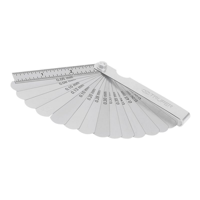 TRUPER - Calibrador de bujías y válvulas 15 hojas, truper