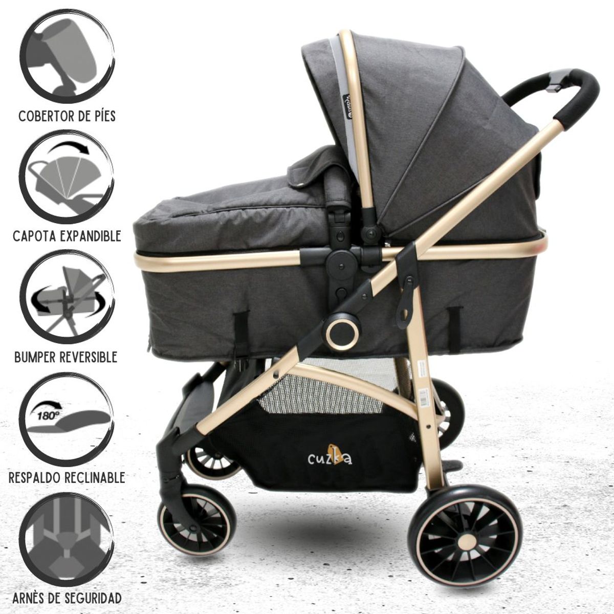 EBABY - Coche Deportivo Moisés «CARRI DELUXE» BLACK